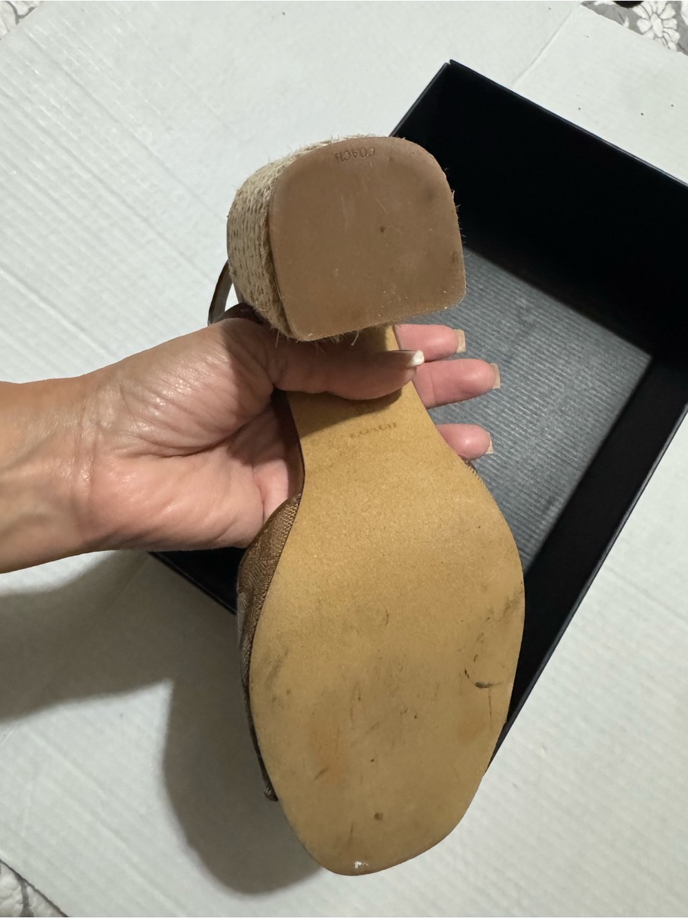 Coach Maddie Signature brown Canvas Slingback Sandals size 9.5 - Picture 3 of 16